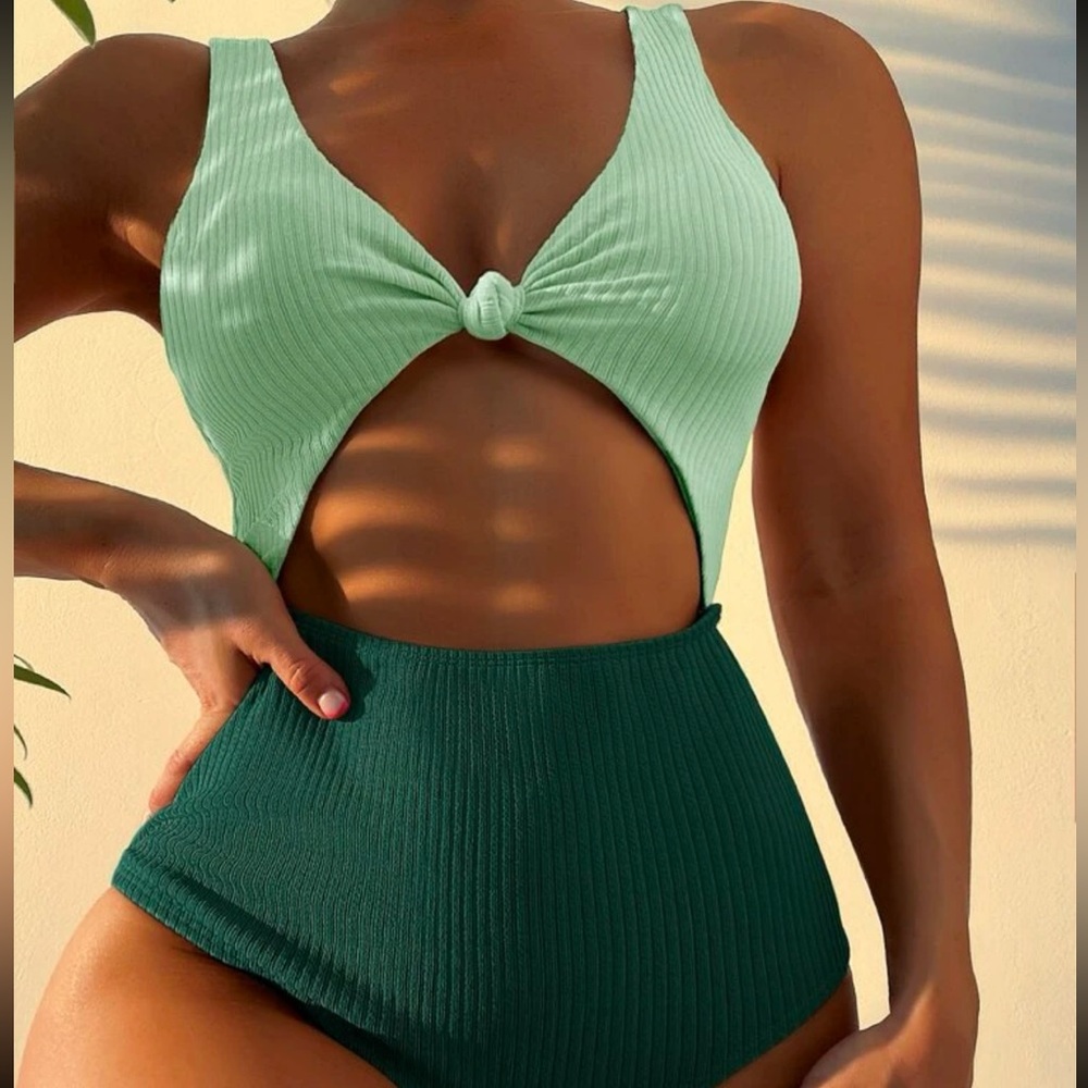 Green One Piece Swim Suit